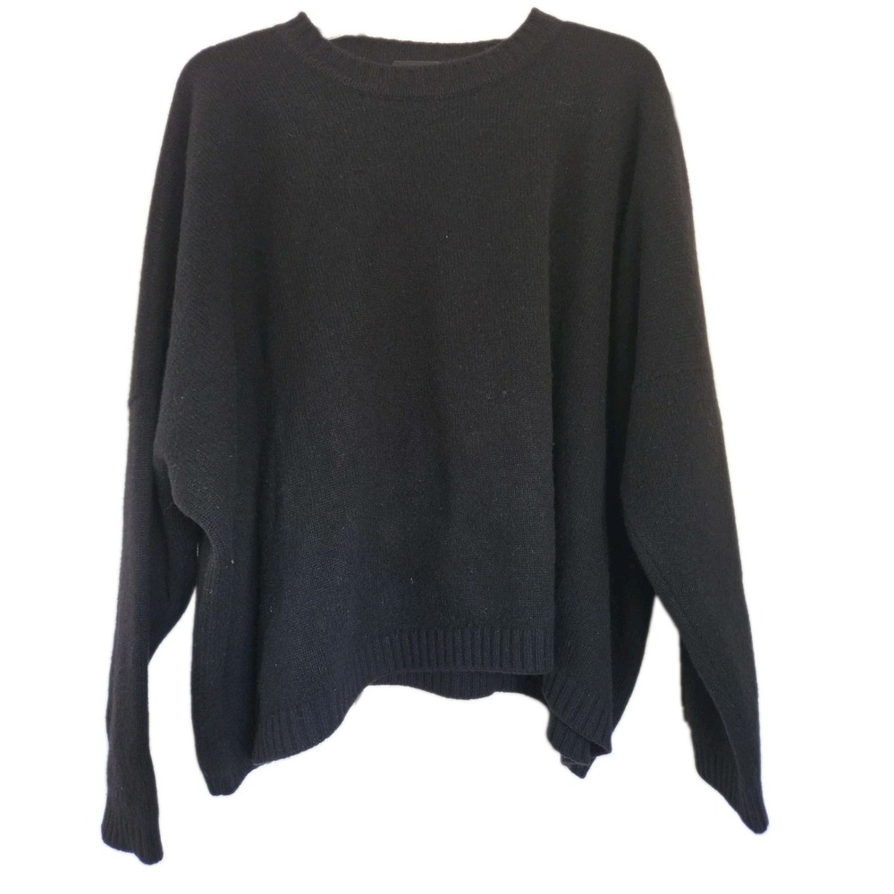 Eskandar O/S Boxy Oversized Black 100 % Cashmere Sweater One Size